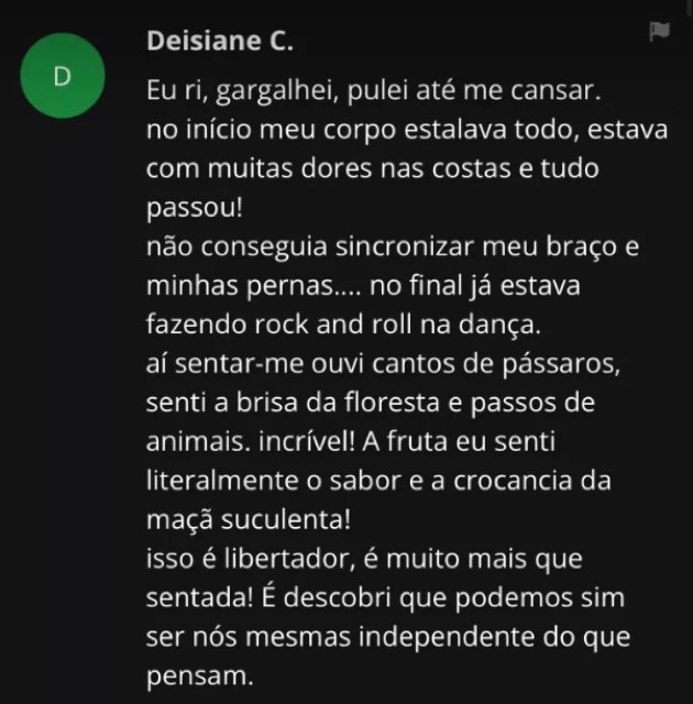 Comentários de alunas na área de membros