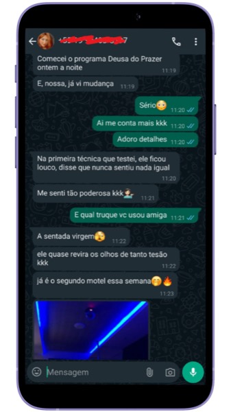 Depoimento de aluna no WhatsApp
